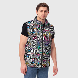 Мужской жилет Цветная оптическая иллюзия, цвет: 3D-черный — фото 2