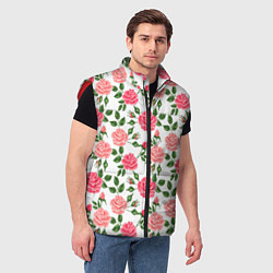 Мужской жилет SOFT PINK ROSES, цвет: 3D-красный — фото 2