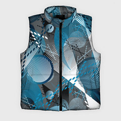 Мужской жилет Абстрактный серо-синий принт