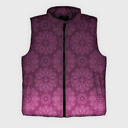 Мужской жилет Ажурный орнамент на бордовом градиентном фоне