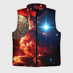 Мужской жилет Яркая звезда в космическом пространстве, цвет: 3D-светло-серый