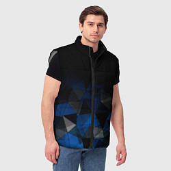 Мужской жилет Черно-синий геометрический, цвет: 3D-светло-серый — фото 2