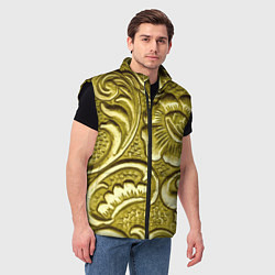 Мужской жилет Золотой орнамент - чеканка, цвет: 3D-черный — фото 2