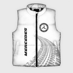 Мужской жилет Mercedes speed на светлом фоне со следами шин: сим