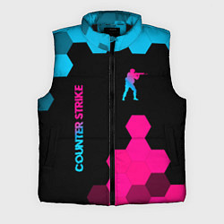 Мужской жилет Counter Strike - neon gradient: символ и надпись в
