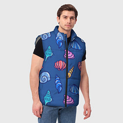 Мужской жилет Паттерн из морских раковин, цвет: 3D-светло-серый — фото 2