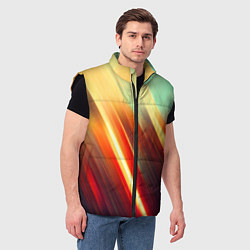 Мужской жилет Яркие размытые полосы, цвет: 3D-черный — фото 2