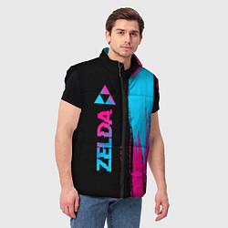 Мужской жилет Zelda - neon gradient: по-вертикали, цвет: 3D-черный — фото 2