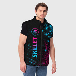 Мужской жилет Skillet - neon gradient: по-вертикали, цвет: 3D-черный — фото 2