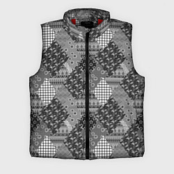 Мужской жилет Black and White Ethnic Patchwork Pattern, цвет: 3D-красный