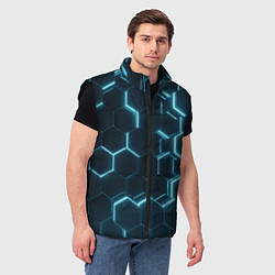 Мужской жилет Сияние сот, цвет: 3D-черный — фото 2