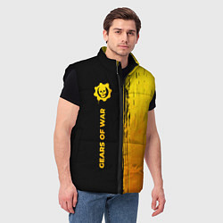 Мужской жилет Gears of War - gold gradient: по-вертикали, цвет: 3D-черный — фото 2