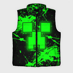 Мужской жилет Minecraft neon green, цвет: 3D-черный