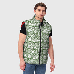 Мужской жилет Череп в военной каске, цвет: 3D-красный — фото 2