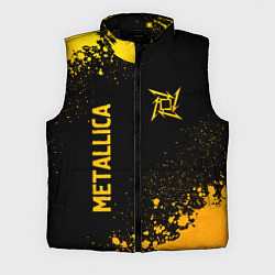 Мужской жилет Metallica - gold gradient: надпись, символ, цвет: 3D-черный