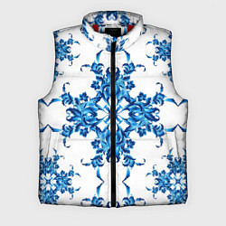 Мужской жилет Гжель цветы, цвет: 3D-красный