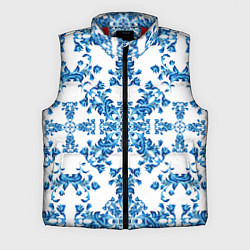 Мужской жилет Гжель узор цветы, цвет: 3D-красный