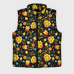 Мужской жилет Русский яркий узор, цвет: 3D-черный