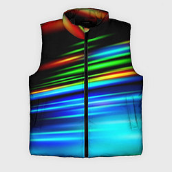 Мужской жилет Абстрактные неоновые полосы, цвет: 3D-черный