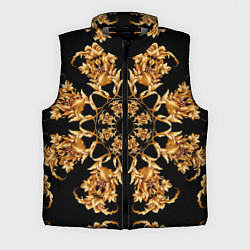 Мужской жилет Золотая гжель солнечный цветок, цвет: 3D-светло-серый