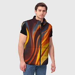 Мужской жилет Плавные огненные узоры, цвет: 3D-светло-серый — фото 2