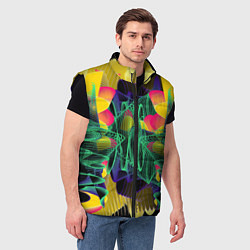 Мужской жилет Цветная абстрактная полоса графика, цвет: 3D-черный — фото 2