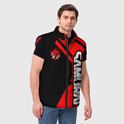 Мужской жилет Cyberpunk 2077 - Надпись Samurai, цвет: 3D-красный — фото 2