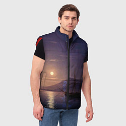 Мужской жилет Парусник у берегов Крыма в лунную ночь Айвазовский, цвет: 3D-красный — фото 2