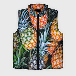 Мужской жилет Фон из ананасов, цвет: 3D-светло-серый
