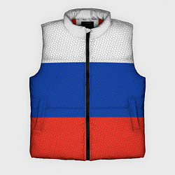 Мужской жилет Триколор - флаг России плетёный, цвет: 3D-красный