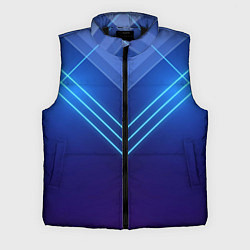 Мужской жилет Глубокий синий с неоновыми полосами, цвет: 3D-черный