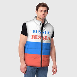 Мужской жилет Цвета флага России Russia, цвет: 3D-черный — фото 2