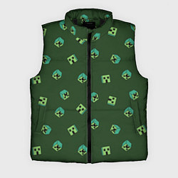 Мужской жилет Minecraft - зеленые лица, цвет: 3D-черный