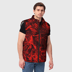 Мужской жилет Красные кляксы, цвет: 3D-светло-серый — фото 2