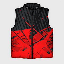 Мужской жилет Красные брызги на черном фоне, цвет: 3D-светло-серый