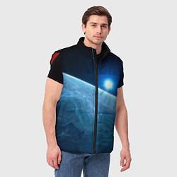 Мужской жилет Яркая звезда над горизонтом - космос, цвет: 3D-красный — фото 2