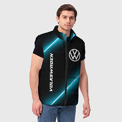 Мужской жилет Volkswagen неоновые лампы, цвет: 3D-черный — фото 2