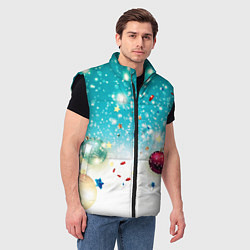 Мужской жилет Шарики новогодние, цвет: 3D-черный — фото 2