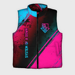 Мужской жилет System of a Down - neon gradient: надпись, символ