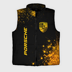 Мужской жилет Porsche - gold gradient: надпись, символ