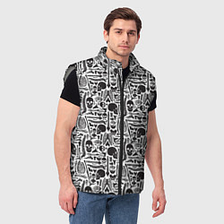 Мужской жилет Части скелета, цвет: 3D-светло-серый — фото 2