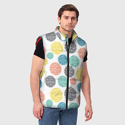 Мужской жилет Круги с полосками в точку, цвет: 3D-красный — фото 2