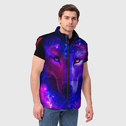 Мужской жилет Волшебный звездный волк, цвет: 3D-красный — фото 2
