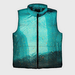 Мужской жилет Сине-зелёный туман и мазки красок