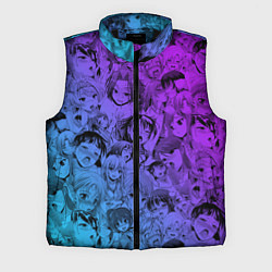 Мужской жилет Ахегао красивый неон, цвет: 3D-черный