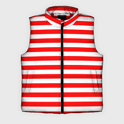 Мужской жилет Красный полосатый новогодний леденец, цвет: 3D-красный