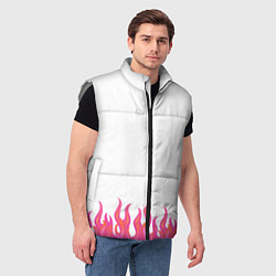 Мужской жилет Розовые языки огня, цвет: 3D-светло-серый — фото 2