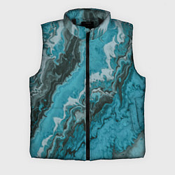 Мужской жилет Тёмно-синие разливающиеся краски, цвет: 3D-черный