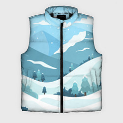Мужской жилет Заснеженные горы, цвет: 3D-черный