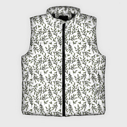 Мужской жилет Веточки на белом - паттерн